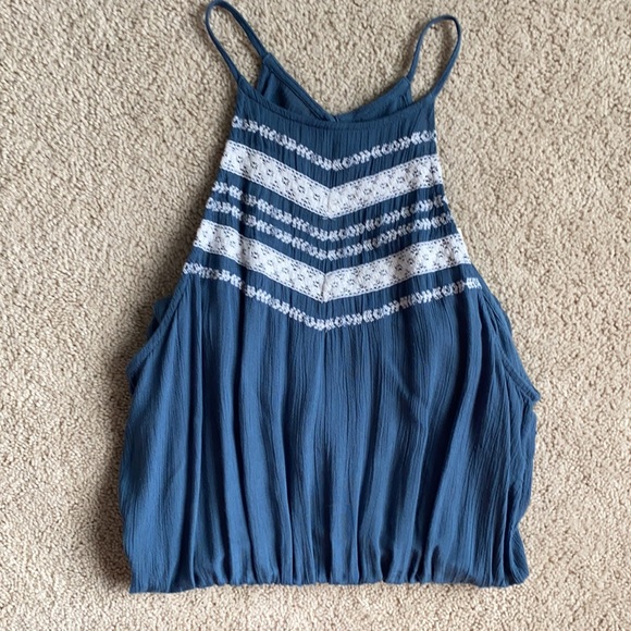 NWT Abercrombie Crochet Romper - Blue and White - Size Medium - Picture 5 of 7